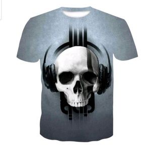 🛍SALE mens 3d skull totem printing tshirt L